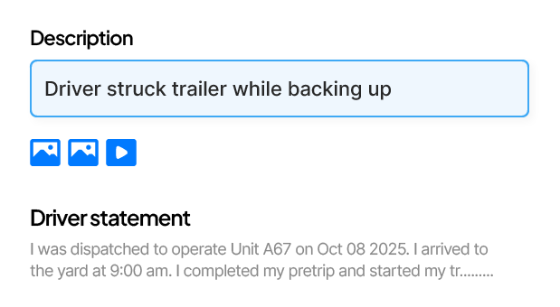 incident report feature oadin trucking software