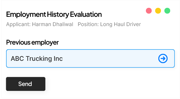 Reference check feature oadin trucking software